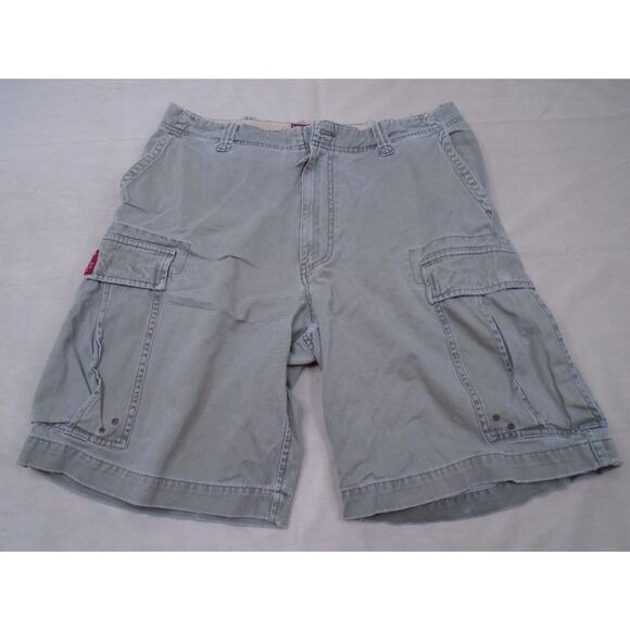 Abercrombie & Fitch Mens Green Cargo Shorts Size 34 Vintage Fatigues Size Skater - Picture 1 of 9